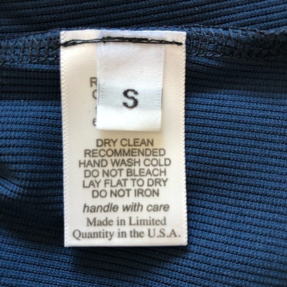 Michael Lauren Mini Ribbed Tank Top Blue Size Small - Picture 5 of 6